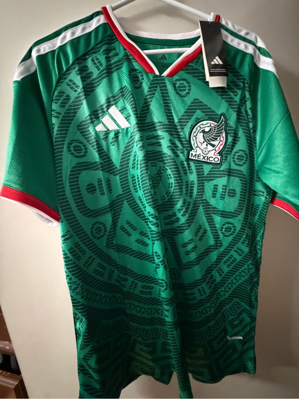 adidas Green Mexico National Team Soccer Jersey with Red & White Trim